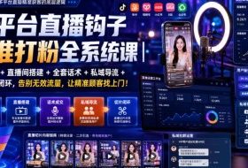 多平台直播钩子精准打粉全系统课|标签打法+直播间搭建+全套话术+私域导流+直播切片闭环,告别无效流量,让精准顾客找上门!