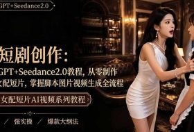 AI短剧从零创作实战课|ChatGPT脚本撰写+Seedance2.0视频生成,恶毒女配短剧全流程教程