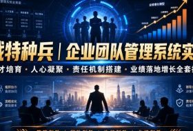 商战特种兵|企业团队管理系统实战课人才培育・人心凝聚・责任机制搭建・业绩落地增长全套打法