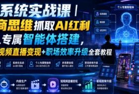 AI系统实战课|财商思维抓取AI红利|个人专属智能体搭建,AI短视频直播变现+职场效率升级全套教程
