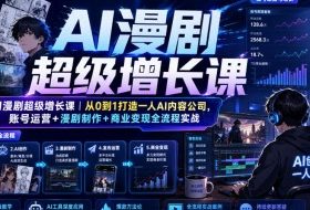 AI漫剧超级增长课|从0到1打造一人AI内容公司,账号运营+漫剧制作+商业变现全流程实战