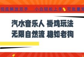 汽水音乐全程挂G最新玩法，无线自然流玩法，彻底解放双手，日入500+，可批量矩阵【揭秘】