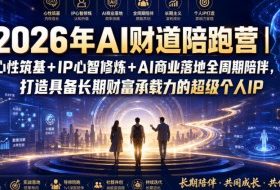 2026年AI财道陪跑营|心性筑基+IP心智修炼+AI商业落地全周期陪伴,打造具备长期财富承载力的超级个人IP