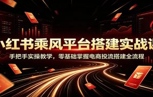 小红书乘风平台搭建实战课：手把手实操教学，零基础掌握电商投流搭建全流程