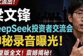 全文流出梁文锋DeepSeek投资者交流会神秘录音曝光，感兴趣的抓紧看【PDF文档】