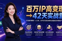 百万IP高变现→42天实战营｜打造盈利赚钱一人公司，全平台引流私域转化批量成交积累客户案例
