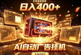 全网最猛最新的AI自动广告挂G，狠收益日入400+，真正做到躺賺式变现【揭秘】