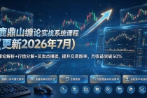 鹿鼎山缠论实战系统课程(更新26年7月)，理论解析+行情分解+买卖点捕捉，提升交易胜率，月收益突破50%