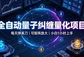 全自动量子纠缠量化项目，每天挣美刀，可矩阵放大，小白1小时上手【揭秘】