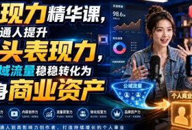 表现力精华课，帮普通人提升镜头表现力，把公域流量稳稳转化为自身商业资产