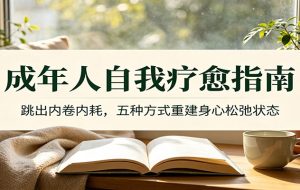 成年人自我疗愈指南：跳出内卷内耗，五种方式重建身心松弛状态