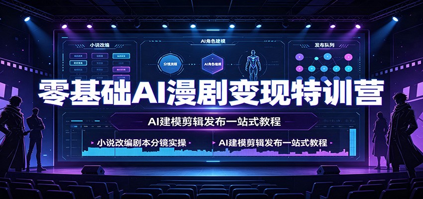 零基础AI漫剧变现特训营:小说改编剧本分镜实操,AI建模剪辑发布一站式教程 零基础AI漫剧变现特训营:小说改编剧本分镜实操,AI建模剪辑发布一站式教程