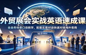 外贸展会实战英语速成课:全业务场景口语教学,配套实景对话快速对接海外客商
