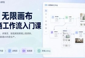 AI无限画布电商工作流入门课,从电商图片、详情页、带货视频到TK亚马逊产品上架模板实战,一套课程搞定