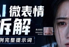 AI微表情拆解提示词合集，精准调控AI角色表情，可直接复用，0基础也能调出影视级表情变化