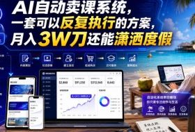 AI自动卖课系统,一套可以反复执行的方案,月入3W刀还能潇洒度假【原创双语字幕】