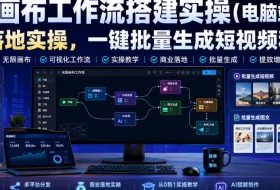 无线画布工作流搭建实操(电脑端课程),商业落地实操,一键批量生成短视频和图文