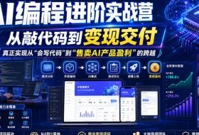 AI编程进阶实战营,从敲代码到变现交付,,真正实现从“会写代码”到“售卖AI产品盈利”的跨越
