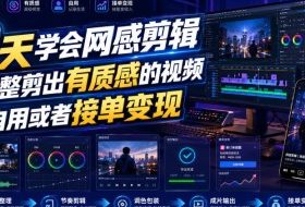 2天学会网感剪辑,完整剪出有质感的视频,自用或者接单变现