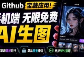 Github宝藏应用！手机端无限免费AI生图，纯本地离线运行，支持NPU加速斩获3.1k stars，local-dream