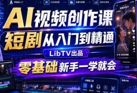 AI视频创作课,短剧从入门到精通,LibTV出品,零基础新手一学就会