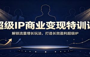 超级IP商业变现特训课：解锁流量增长玩法，打造长效盈利超级IP