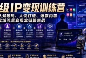 超级IP变现训练营｜从认知破局、人设打造、爆款内容到全域流量变现全链路实战