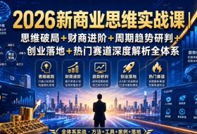 2026新商业思维实战课|思维破局+财商进阶+周期趋势研判+创业落地+热门赛道深度解析全体系
