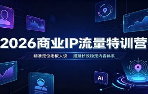 2026商业IP流量特训营:精准定位老板人设,搭建长效稳定内容体系