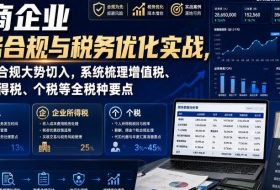 电商企业财务合规与税务优化实战，从行业合规大势切入，系统梳理增值税、企业所得税、个税等全税种要点
