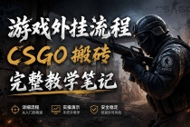 游戏挂机全流程笔记分享,CSGO游戏搬砖,小白看了当天学会见收益