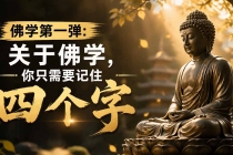 付费文章:佛学第一弹:关于佛学,你只需要记住四个字