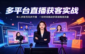 多平台直播获客实战：单人多账号同步开播，一份时间撬动多渠道精准流量