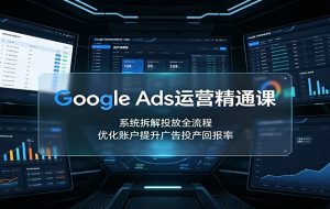 Google Ads运营精通课：系统拆解投放全流程，优化账户提升广告投产回报率