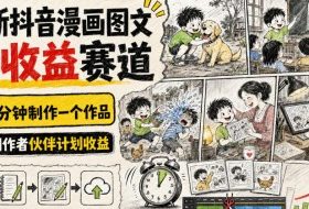 最新抖音漫画图文高收益赛道,10分钟制作一个作品,稳拿创作者伙伴计划收益