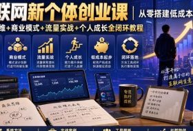 互联网新个体创业课|从零搭建低成本小生意,商业思维+商业模式+流量实战+个人成长全闭环教程