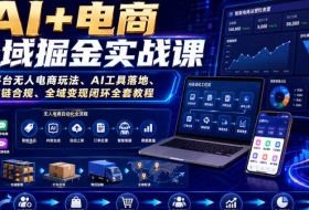 AI+电商全域掘金实战课|多平台无人电商玩法、AI工具落地、供应链合规、全域变现闭环全套教程