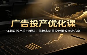 广告投产优化课:详解洗投产核心手法,落地多场景投放提效增收方案