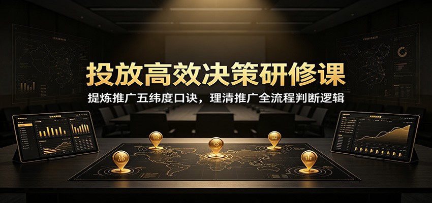 投放高效决策研修课:提炼推广五纬度口诀,理清推广全流程判断逻辑 投放高效决策研修课:提炼推广五纬度口诀,理清推广全流程判断逻辑