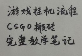 游戏挂G全流程笔记分享，CSGO游戏搬砖，小白看了当天学会见收益【揭秘】