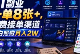AI副业一单8张+,免费接单渠道,小白照做月入2W【揭秘】