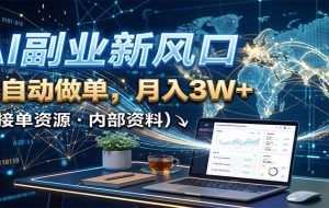 AI副业新风口,AI自动做单,月入3W+,附接单资源
