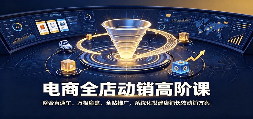 电商全店动销高阶课:整合直通车、万相魔盒、全站推广,系统化搭建店铺长效动销方案 电商全店动销高阶课:整合直通车、万相魔盒、全站推广,系统化搭建店铺长效动销方案