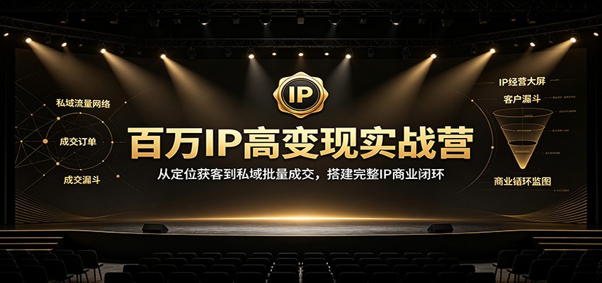 百万IP高变现实战营:从定位获客到私域批量成交,搭建完整IP商业闭环 百万IP高变现实战营:从定位获客到私域批量成交,搭建完整IP商业闭环