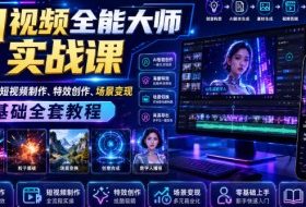 AI视频全能大师实战课|全赛道AI短视频制作、特效创作、场景变现零基础全套教程