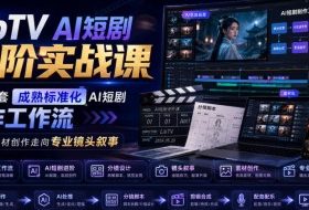 LibTV AI短剧进阶实战课,搭建一套成熟标准化AI短剧制作工作流,带你从素材创作走向专业镜头叙事