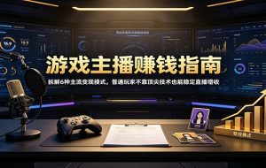 游戏主播赚钱指南:拆解6种主流变现模式,普通玩家不靠顶尖技术也能稳定直播增收