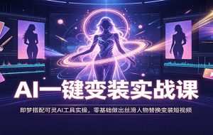 AI一键变装实战课:即梦搭配可灵AI工具实操,零基础做出丝滑人物替换变装短视频
