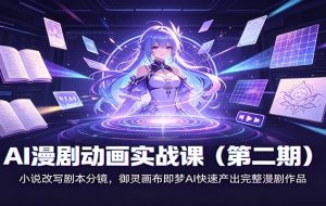 AI漫剧动画实战课(第二期):小说改写剧本分镜,御灵画布即梦AI快速产出完整漫剧作品