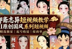 聊斋志异短视频教学,AI原创国风系列短视频,精选独家丨起号收徒丨接商单